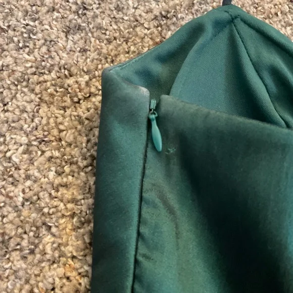 OC by Oleg Cassini Dark Green Black Spaghetti Strap Dress Sz 4 Lined Sequined - Picture 15 of 16